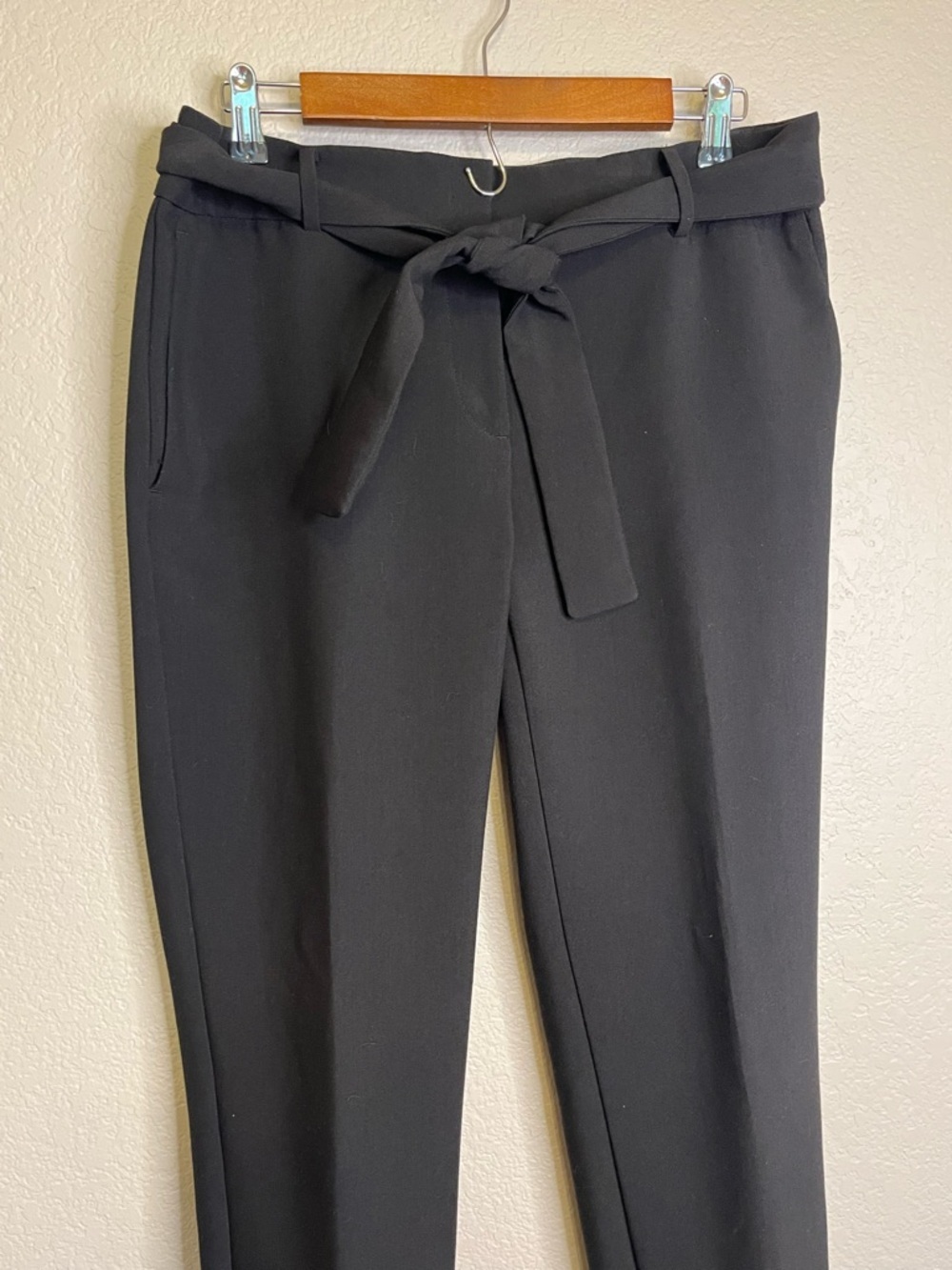Ann Taylor High-Rise Black Tie-Waist Cropped Pants Women's Size 6 - Picture 3 of 11